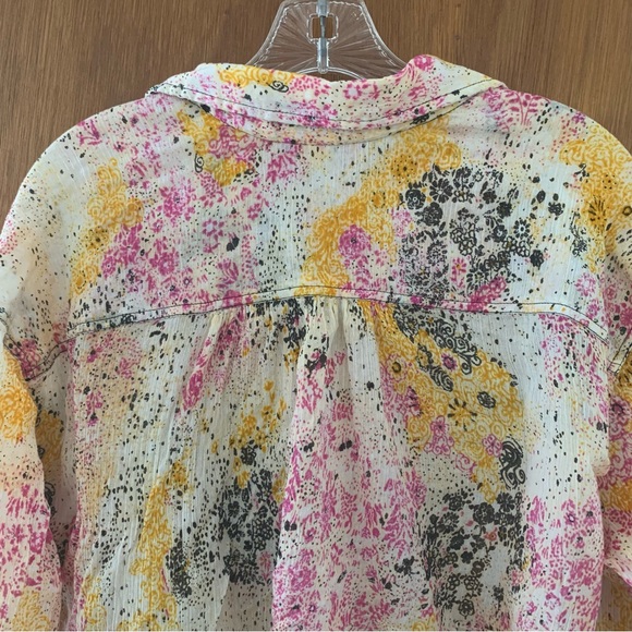 Women M Anthro PILCRO and the letterpress Splatter Button Down Smock Top Relaxed - Picture 6 of 14